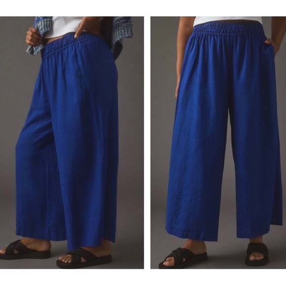 Anthropologie The Somerset Pull-On Pants: Linen Edition in Cobalt Blue Size MT - Picture 16 of 16